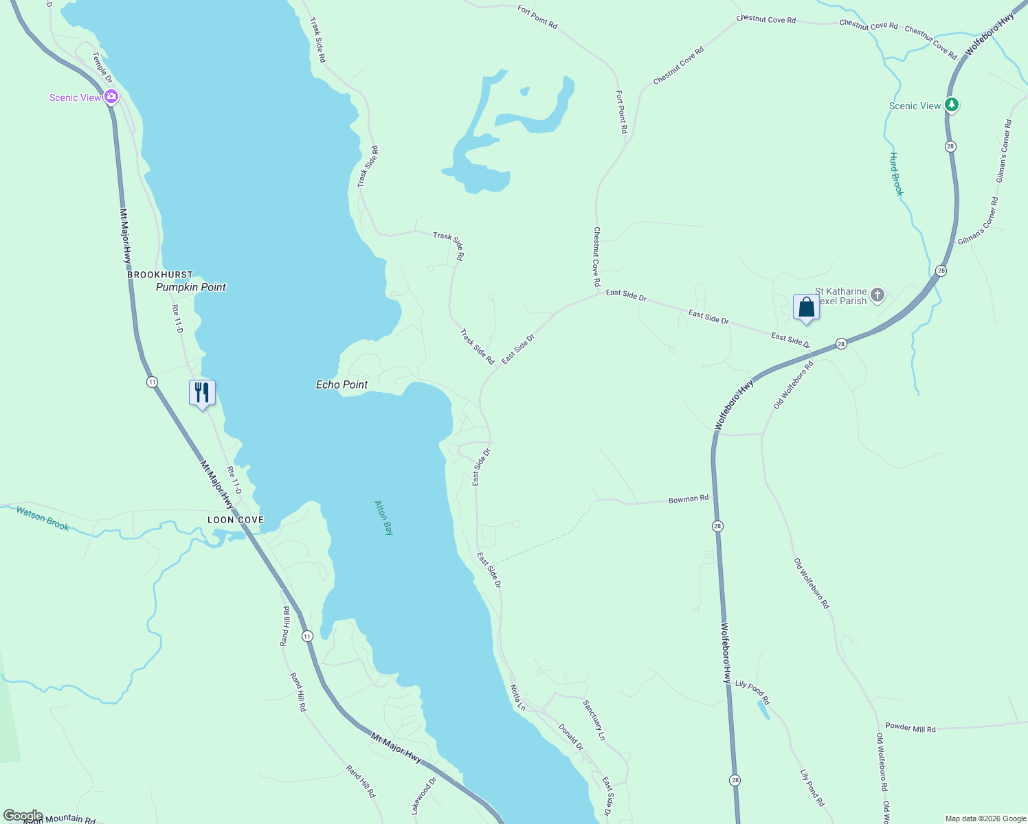 map of restaurants, bars, coffee shops, grocery stores, and more near 524 East Side Drive in Alton