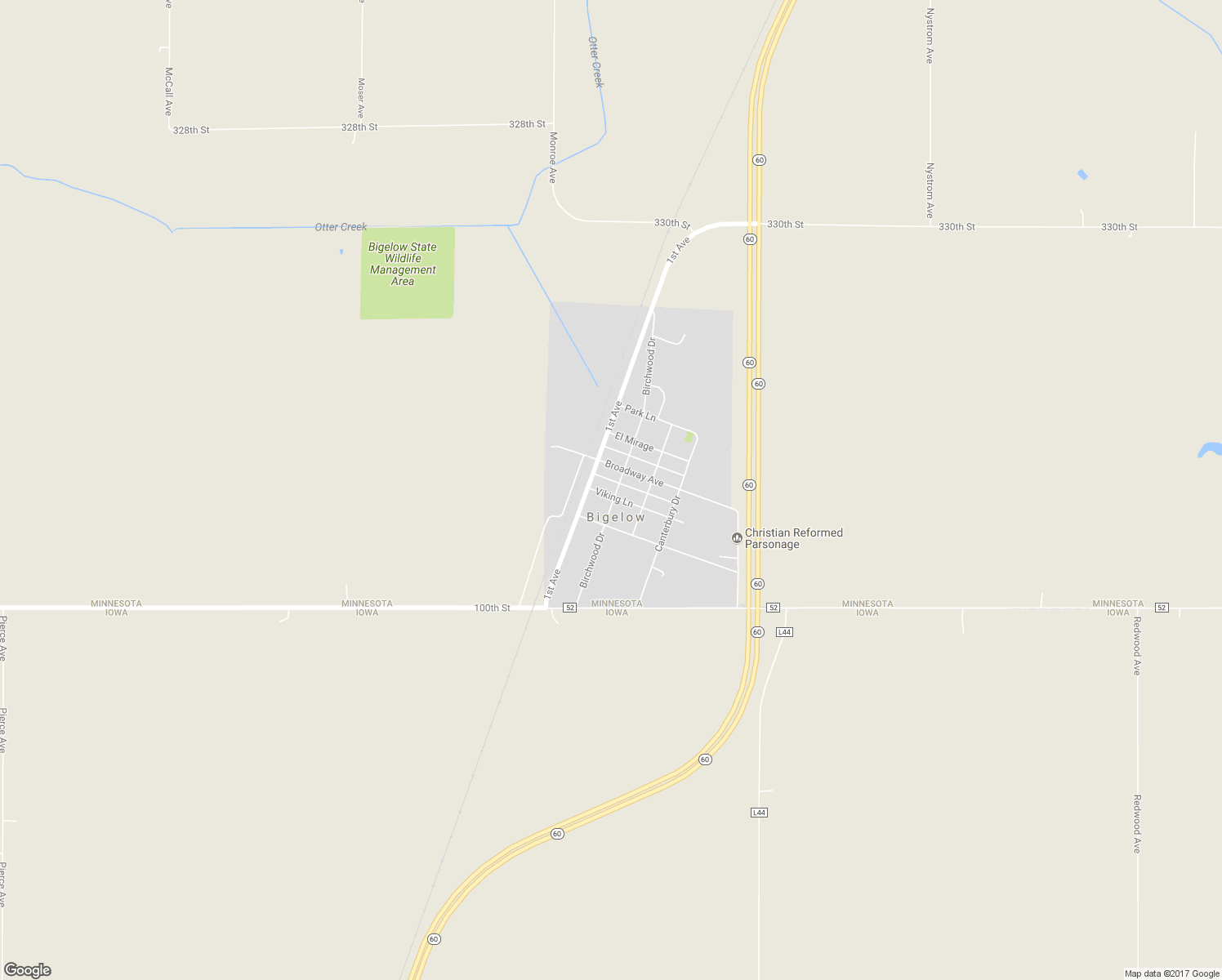 map of restaurants, bars, coffee shops, grocery stores, and more near 2713 Birchwood Drive in Bigelow