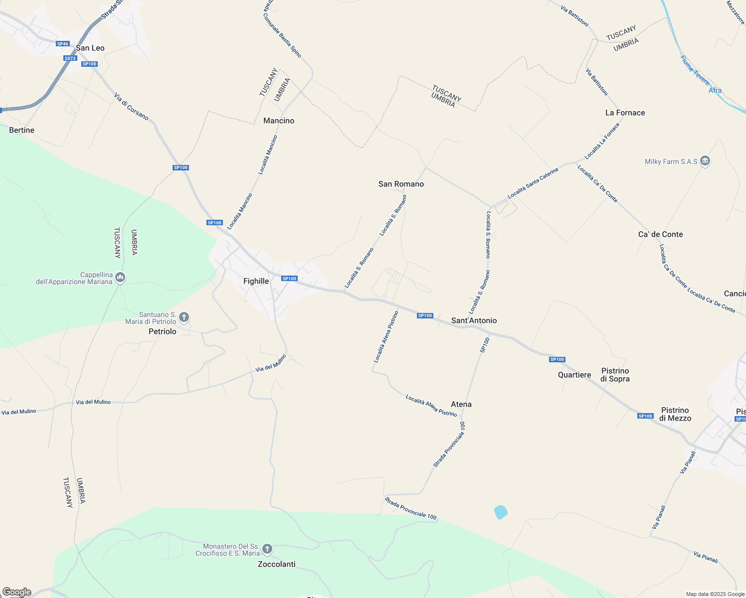 map of restaurants, bars, coffee shops, grocery stores, and more near 49 Via Antonio Gramsci in Provincia di Perugia