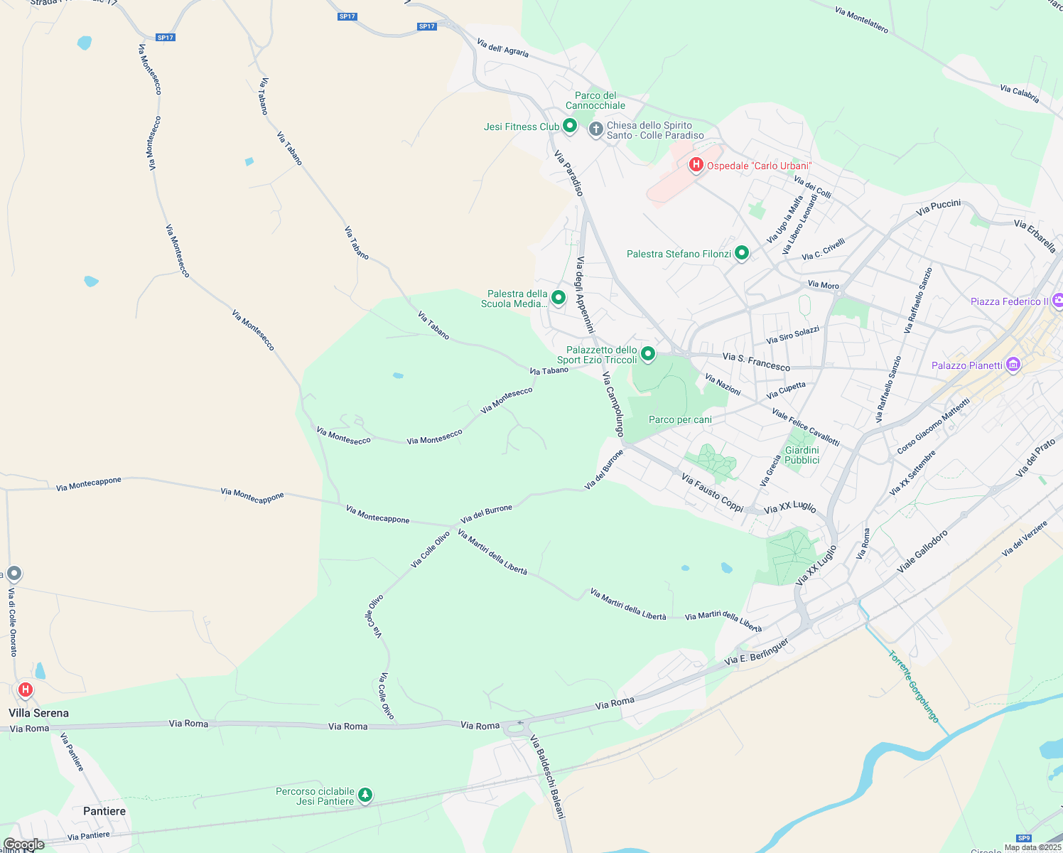 map of restaurants, bars, coffee shops, grocery stores, and more near 8 Via Montesecco in Provincia di Ancona