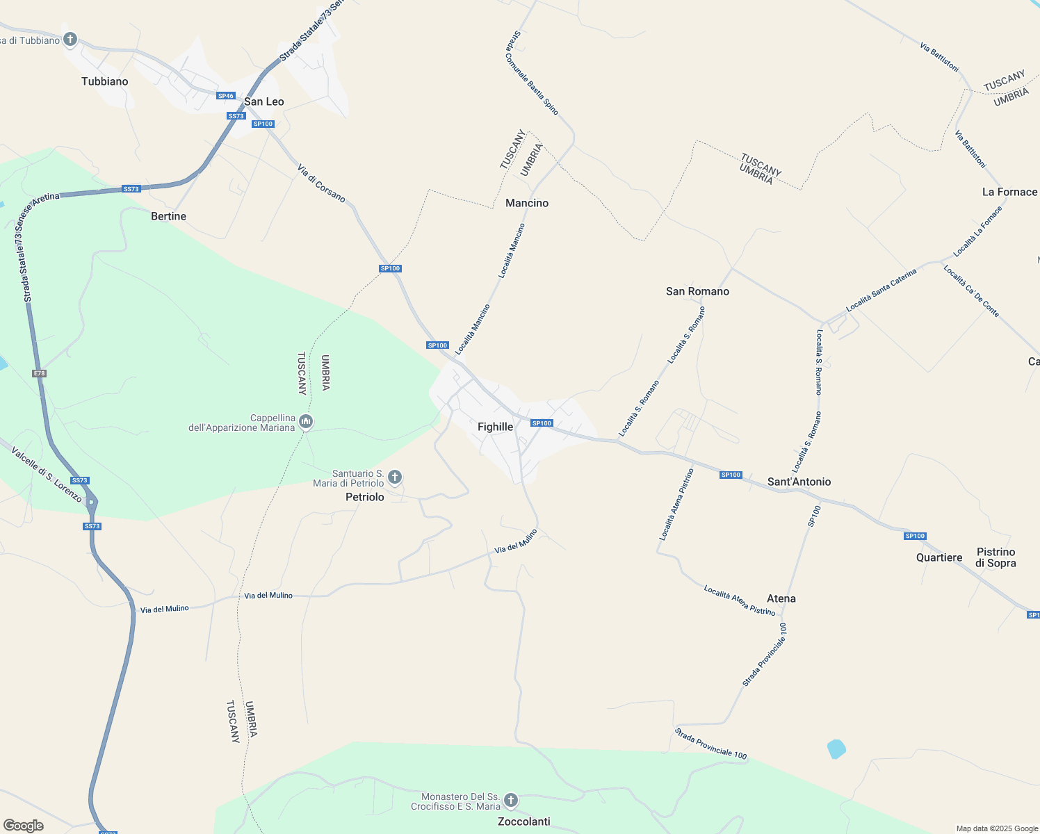 map of restaurants, bars, coffee shops, grocery stores, and more near 25 Via Palazzo Manfroni in Fighille