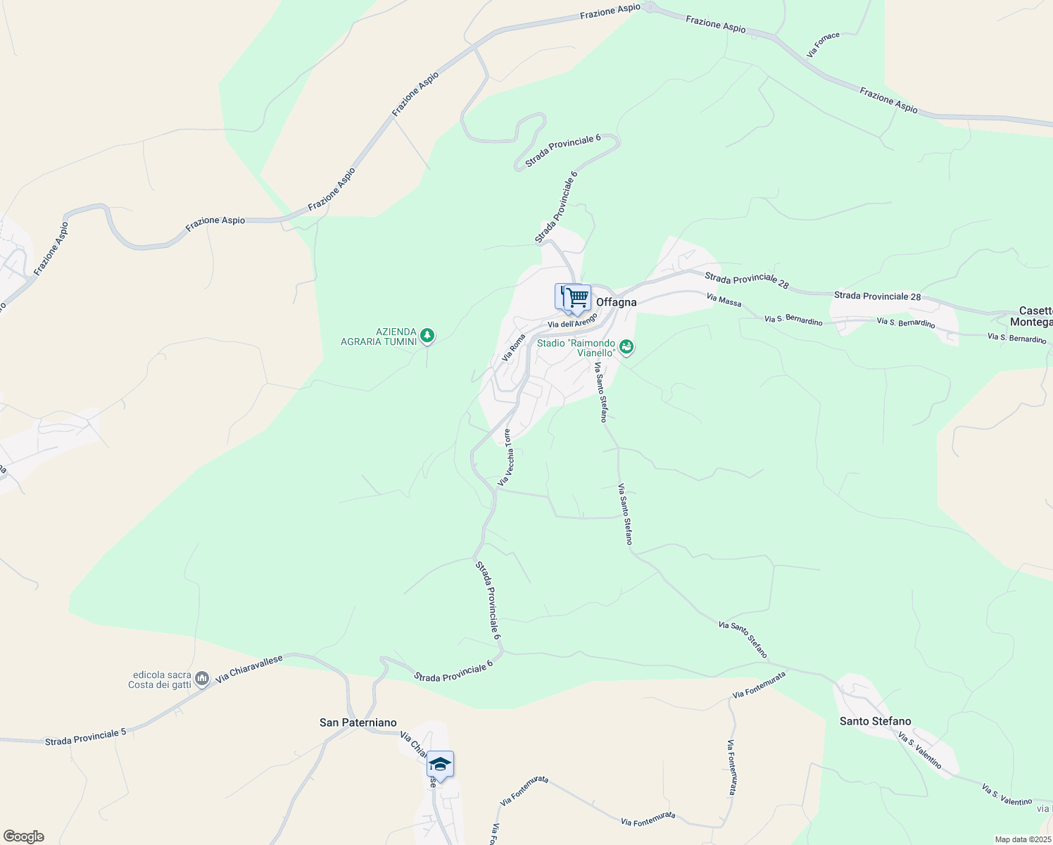 map of restaurants, bars, coffee shops, grocery stores, and more near 11 Via Vecchia Torre in Offagna