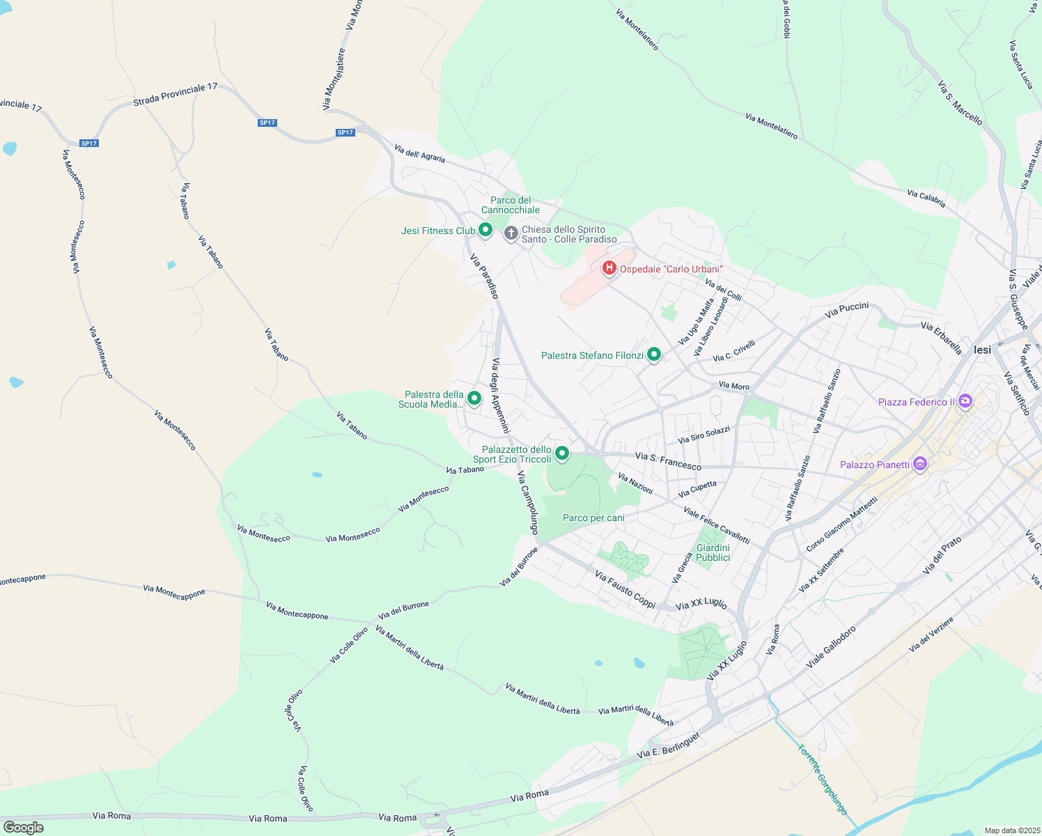 map of restaurants, bars, coffee shops, grocery stores, and more near 6TER Via A. Longhi in Jesi