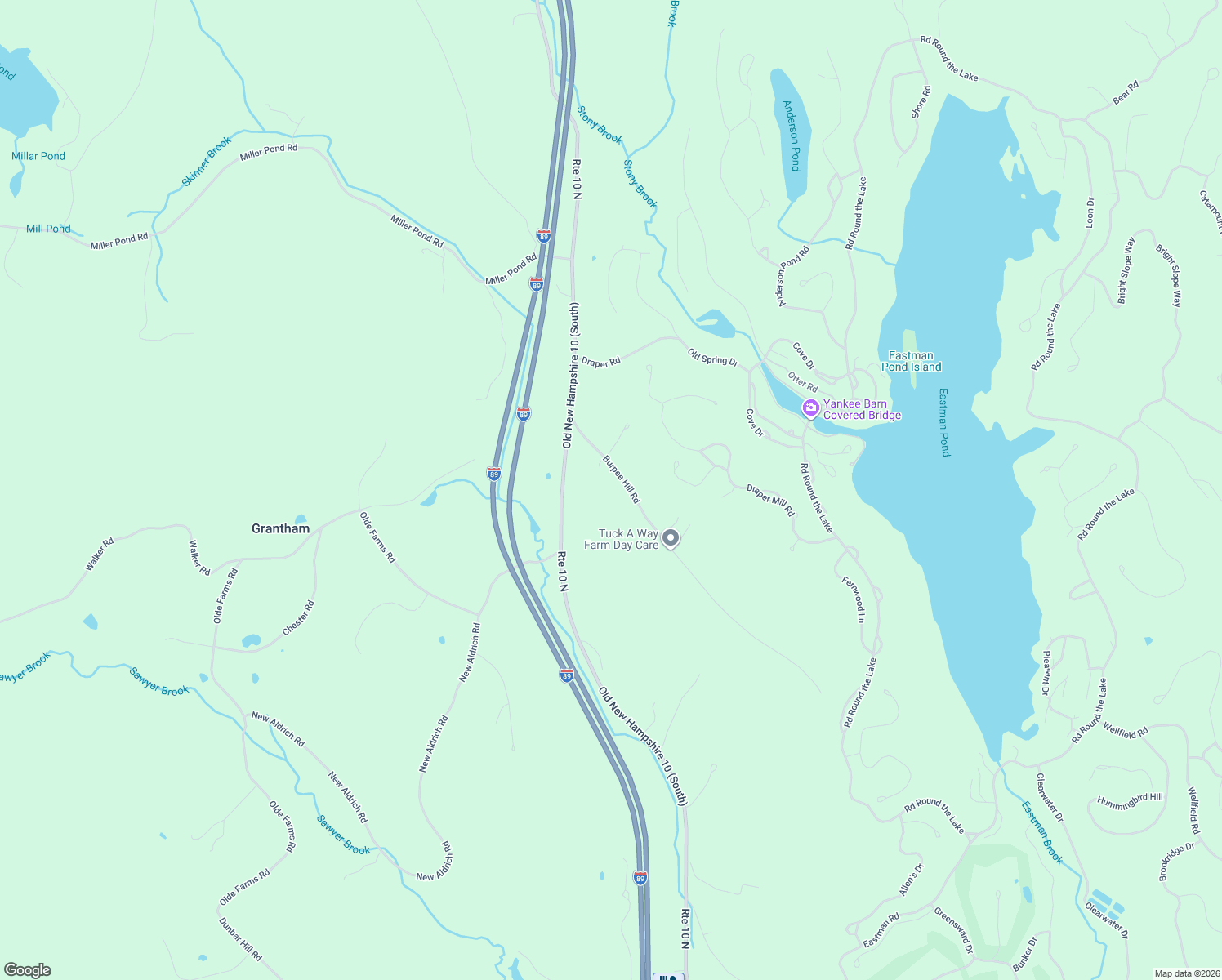 map of restaurants, bars, coffee shops, grocery stores, and more near 132 Burpee Hill Road in Grantham