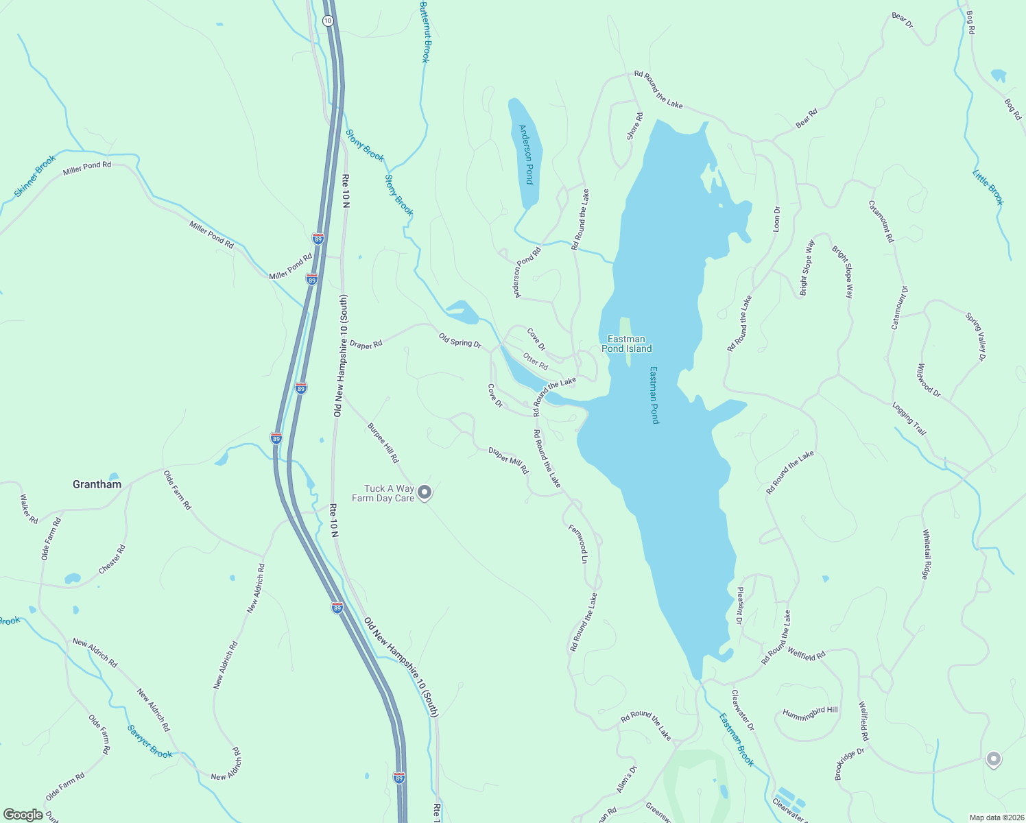 map of restaurants, bars, coffee shops, grocery stores, and more near 835 Cove Drive in Grantham