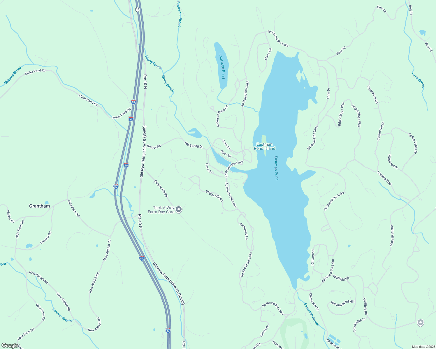 map of restaurants, bars, coffee shops, grocery stores, and more near 835 Cove Drive in Grantham