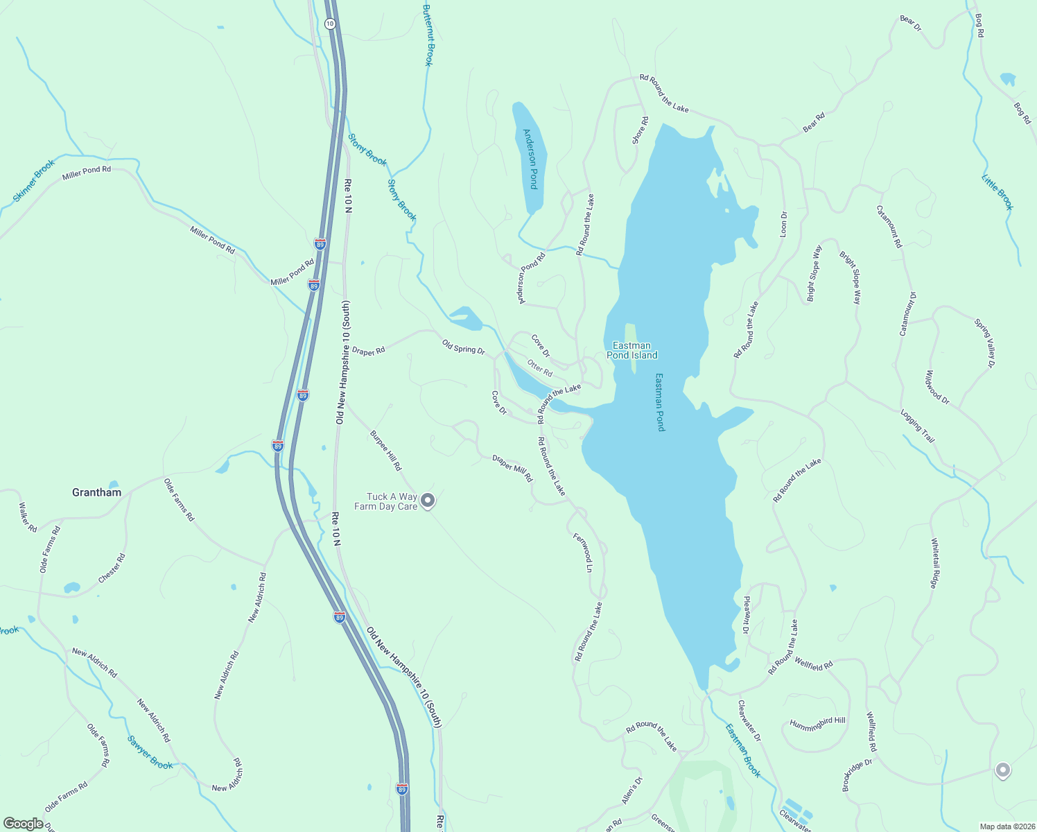 map of restaurants, bars, coffee shops, grocery stores, and more near 835 Cove Drive in Grantham