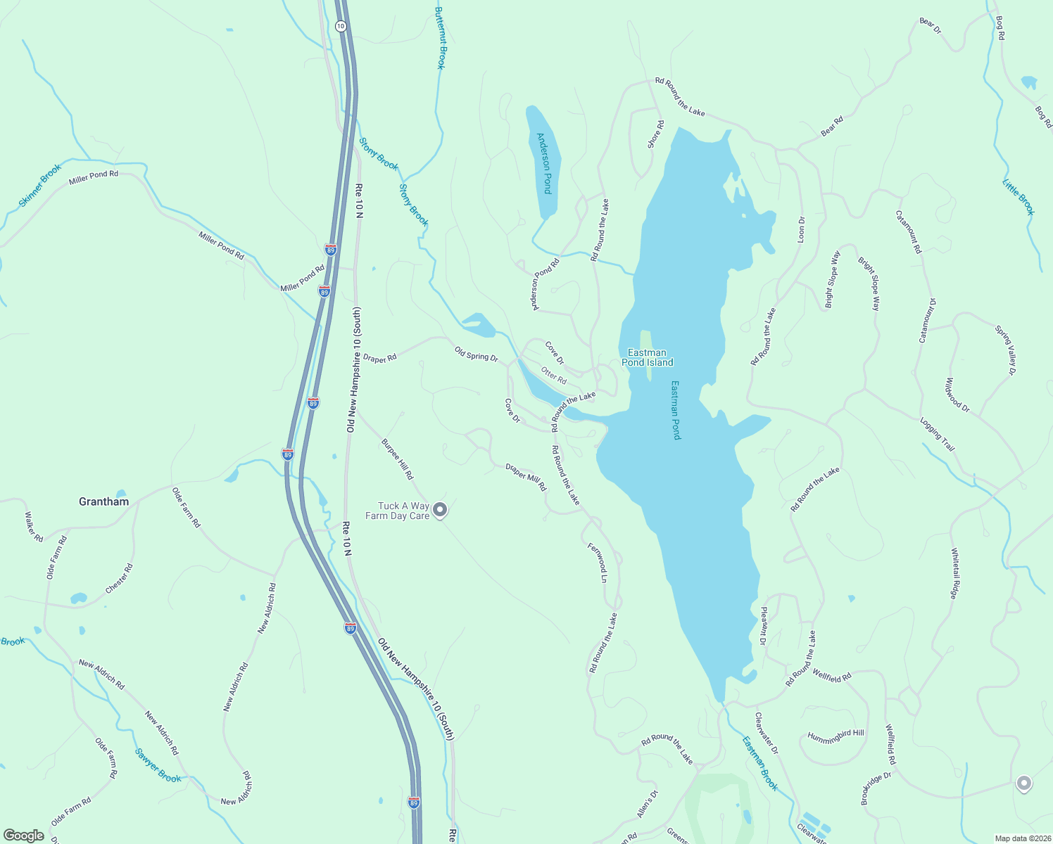 map of restaurants, bars, coffee shops, grocery stores, and more near 835 Cove Drive in Grantham