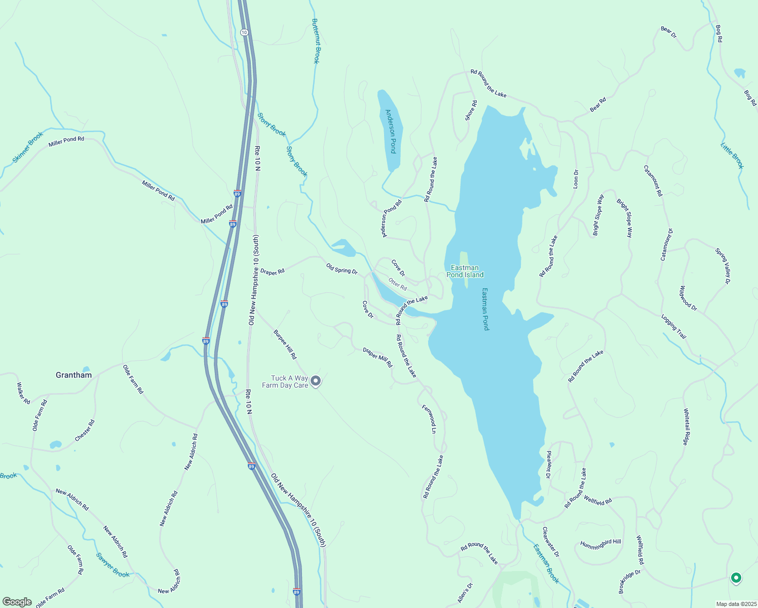 map of restaurants, bars, coffee shops, grocery stores, and more near 801 Covered Bridge Lane in Grantham