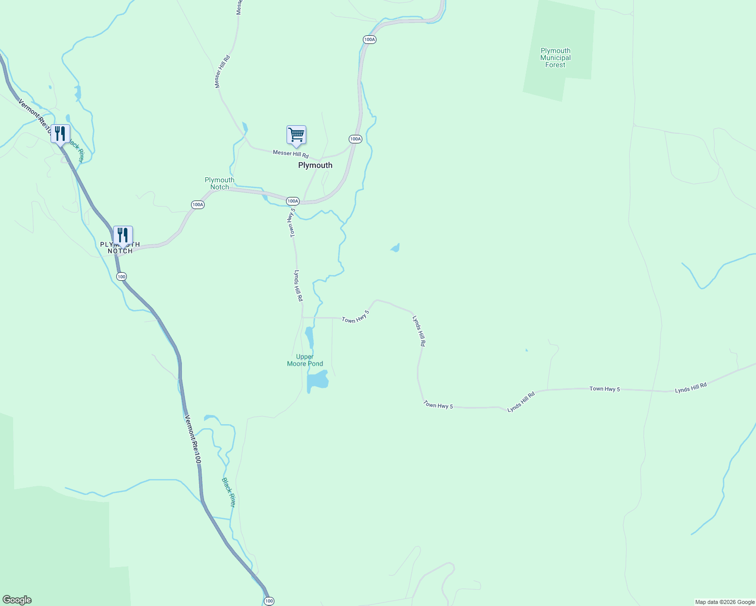 map of restaurants, bars, coffee shops, grocery stores, and more near 864 Lynds Hill Road in Plymouth