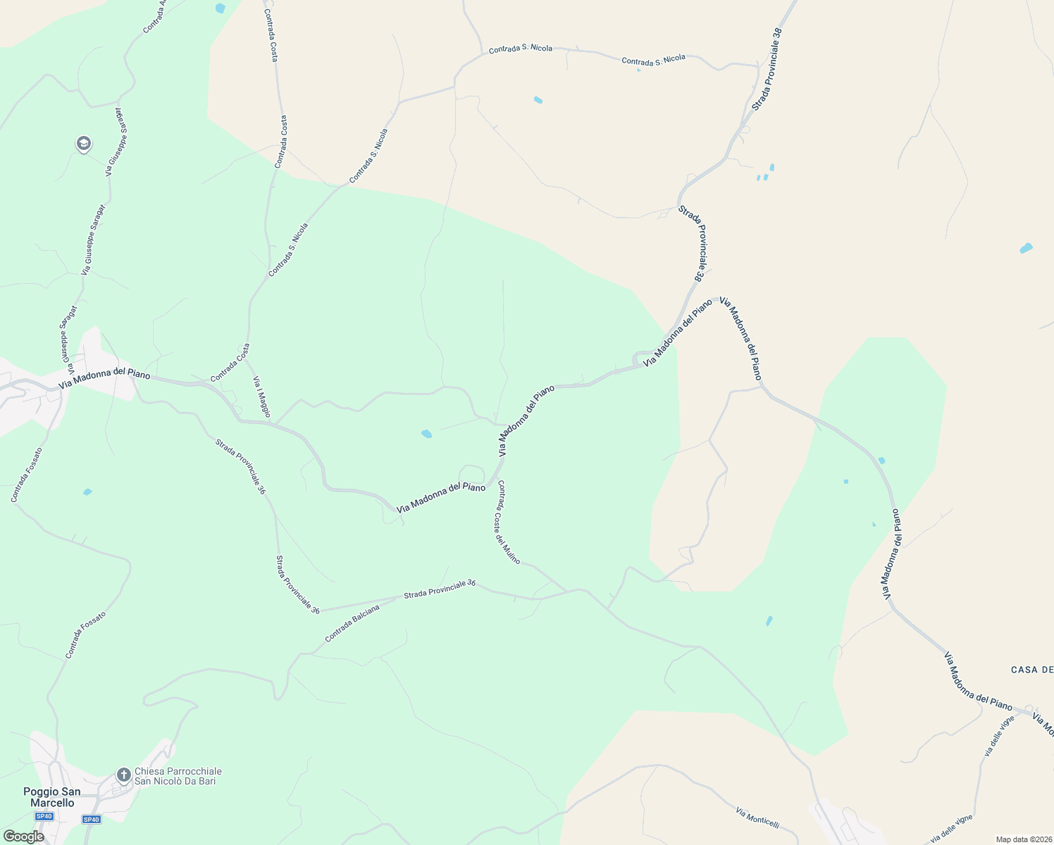 map of restaurants, bars, coffee shops, grocery stores, and more near 9 Contrada Piandole in Provincia di Ancona