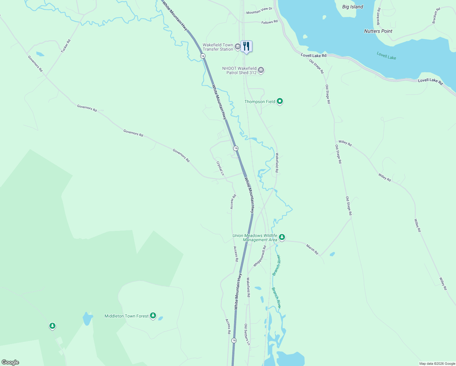 map of restaurants, bars, coffee shops, grocery stores, and more near 38 Access Road in Wakefield