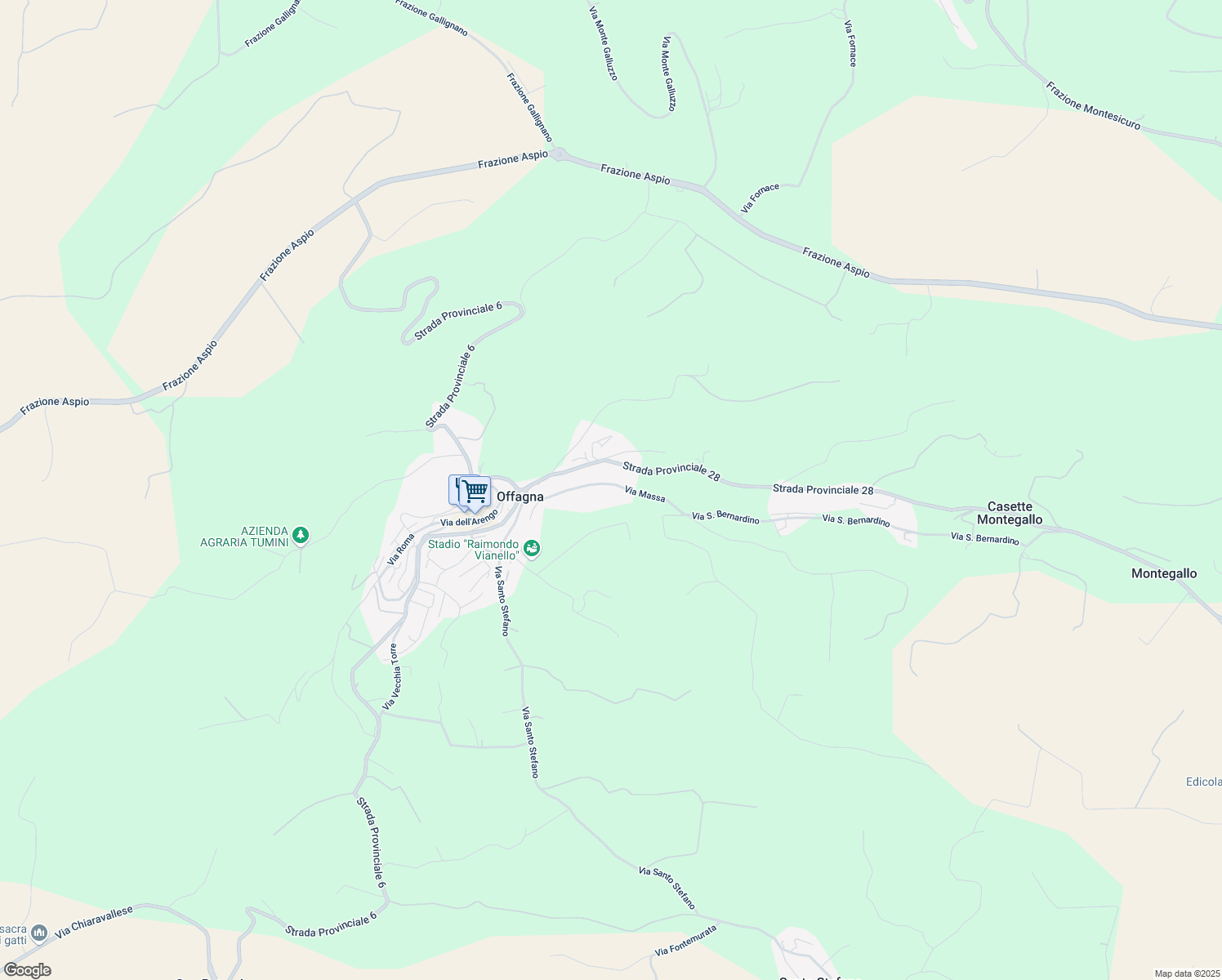 map of restaurants, bars, coffee shops, grocery stores, and more near 1 Via Massa in Offagna