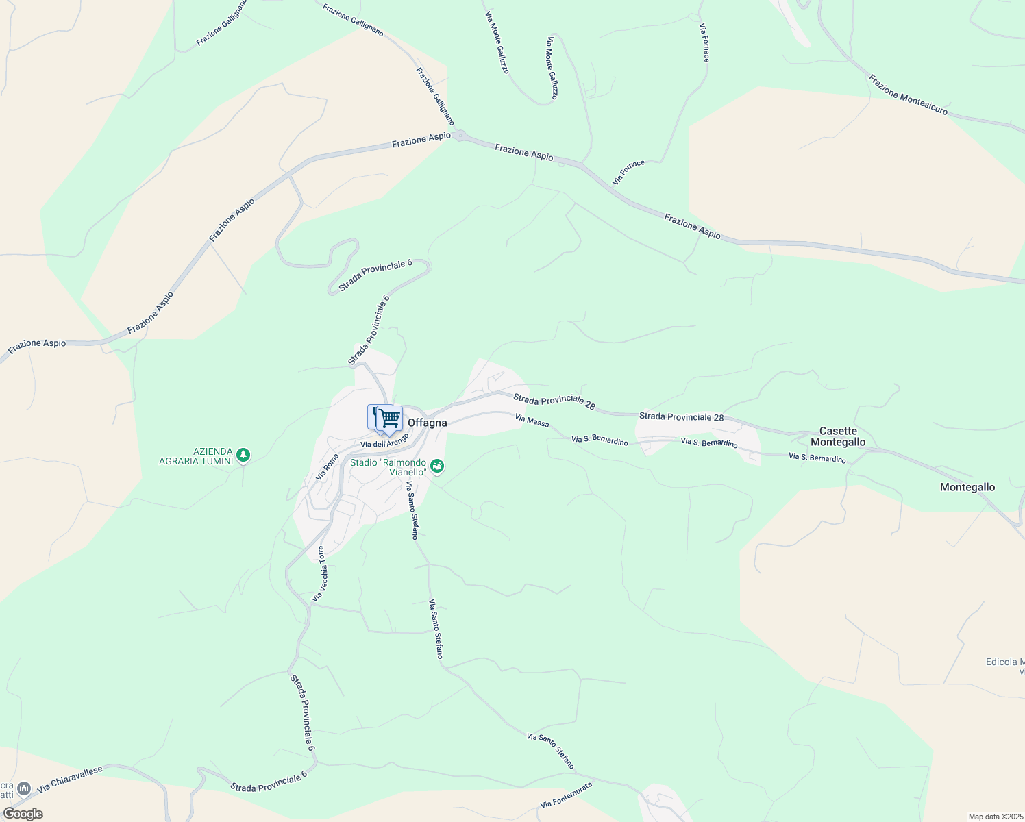 map of restaurants, bars, coffee shops, grocery stores, and more near 1 Via Massa in Offagna