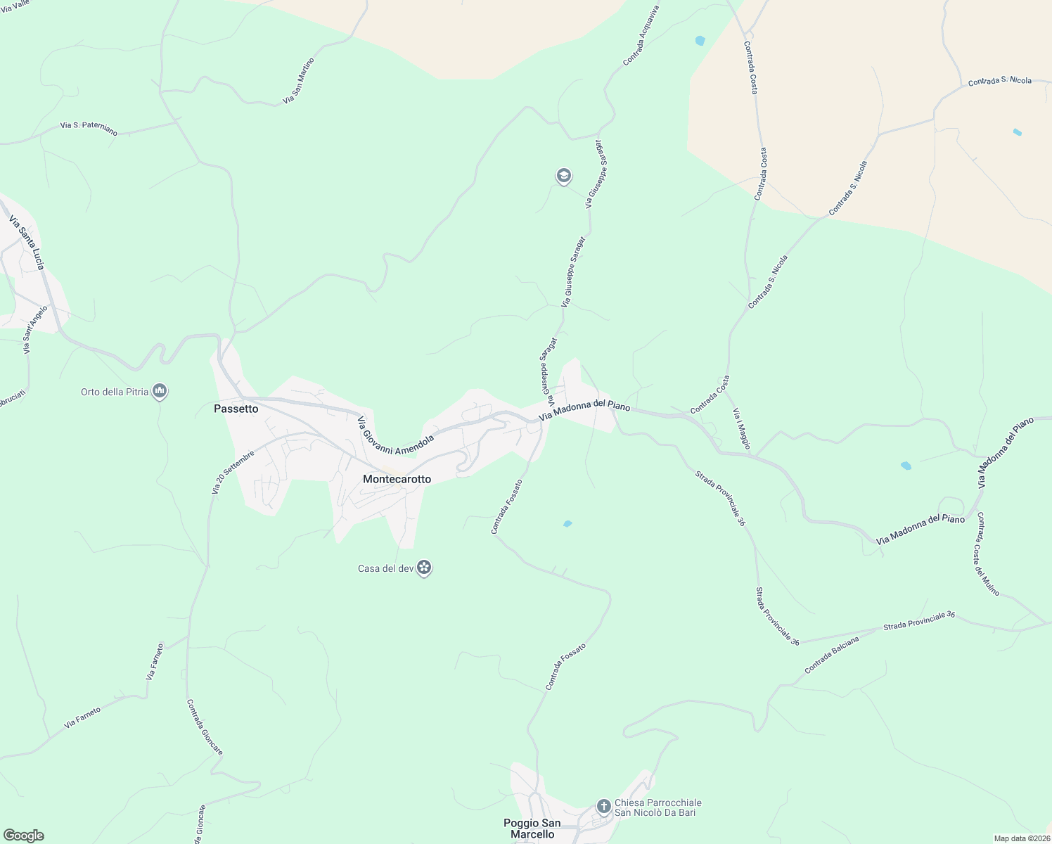 map of restaurants, bars, coffee shops, grocery stores, and more near 5 Via Carlo Alberto dalla Chiesa in Provincia di Ancona