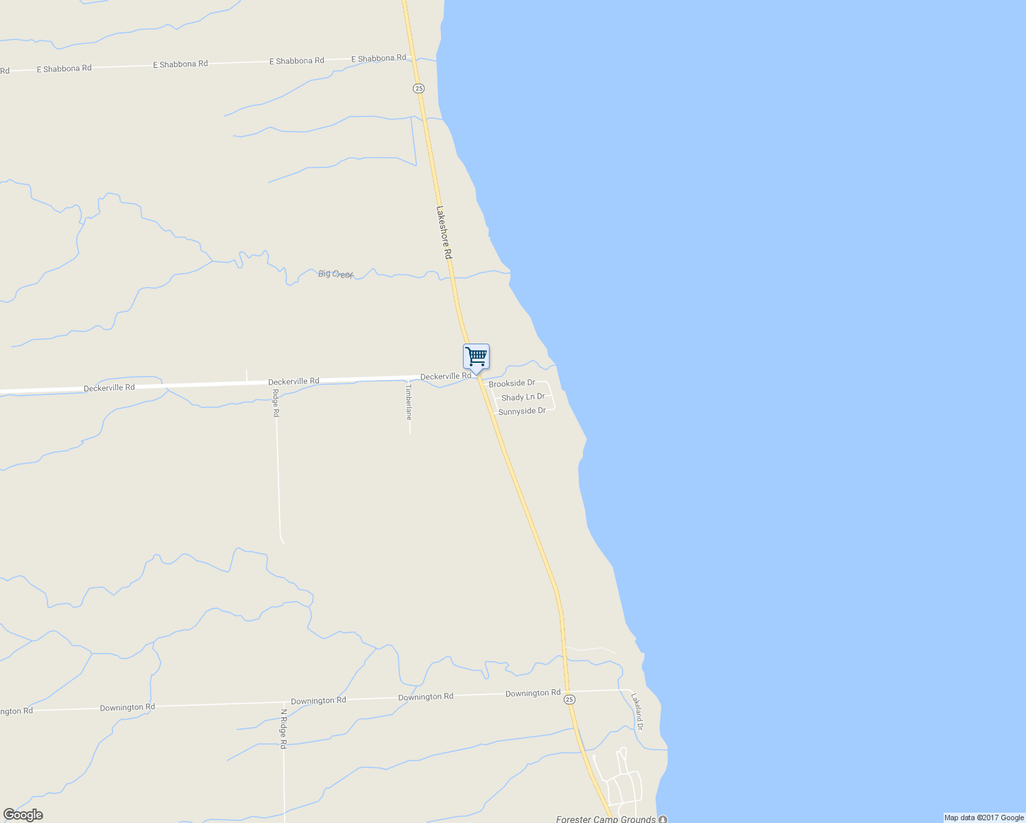 map of restaurants, bars, coffee shops, grocery stores, and more near 6399 Sunnyside Drive in Deckerville