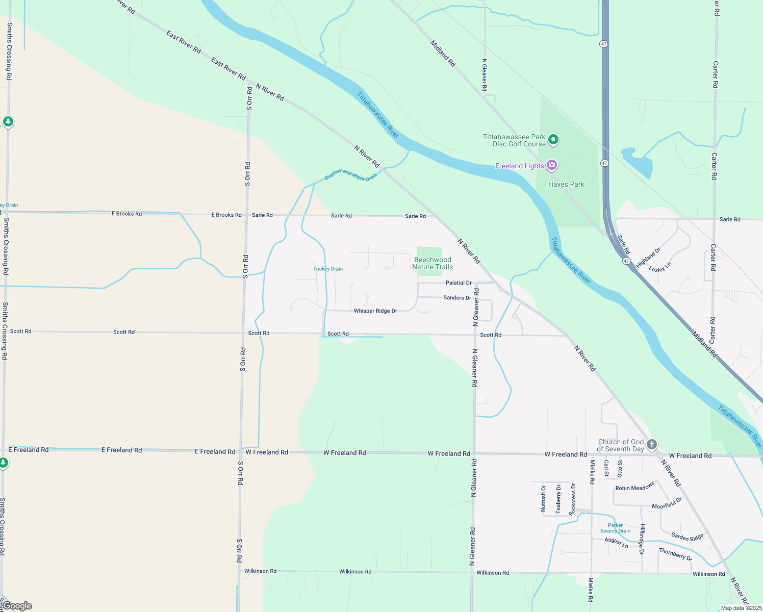 map of restaurants, bars, coffee shops, grocery stores, and more near 12384 Whisper Ridge Drive in Freeland