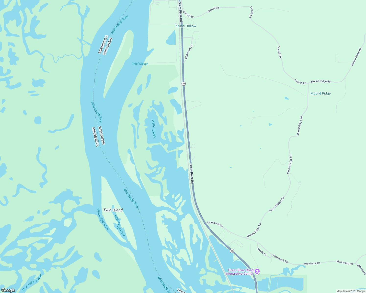map of restaurants, bars, coffee shops, grocery stores, and more near Great River Road in Genoa