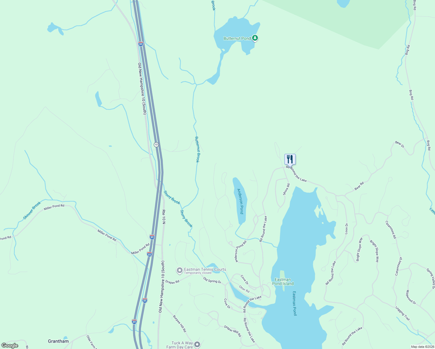 map of restaurants, bars, coffee shops, grocery stores, and more near 53 High Pond Road in Grantham