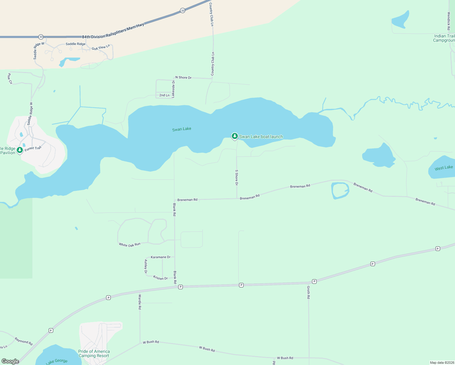 map of restaurants, bars, coffee shops, grocery stores, and more near N7239 S Shore Dr in Pardeeville
