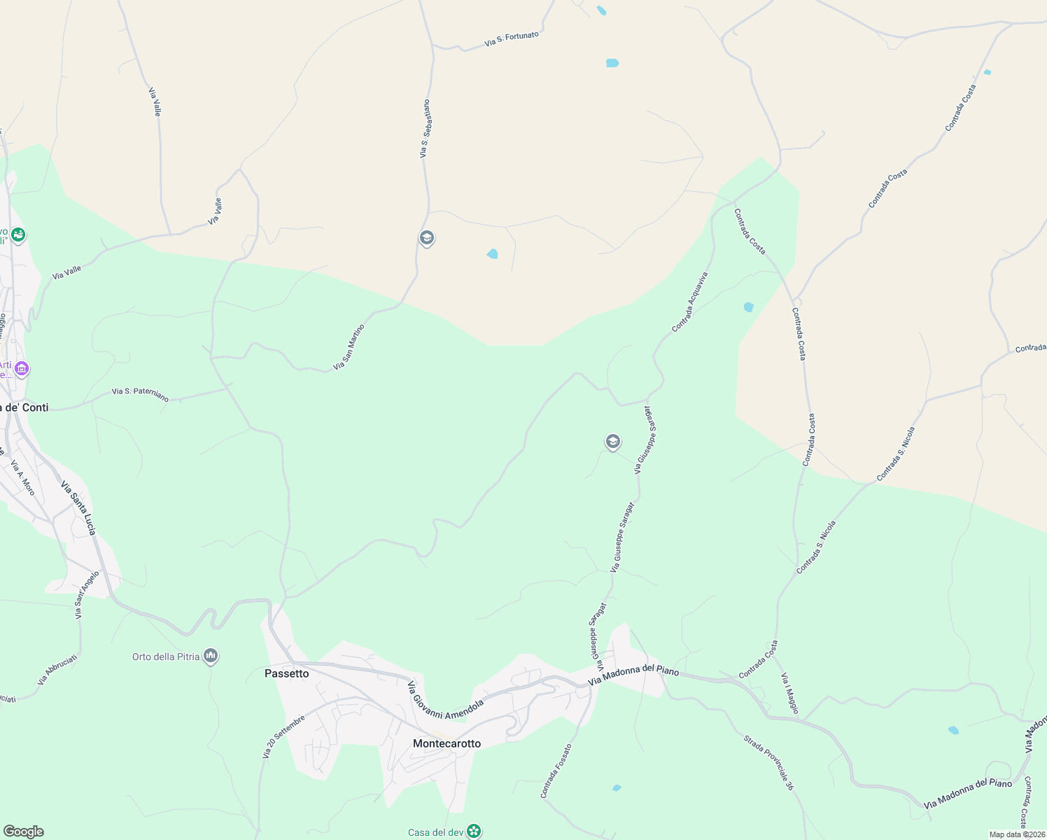 map of restaurants, bars, coffee shops, grocery stores, and more near 10 Contrada Taragli in Provincia di Ancona