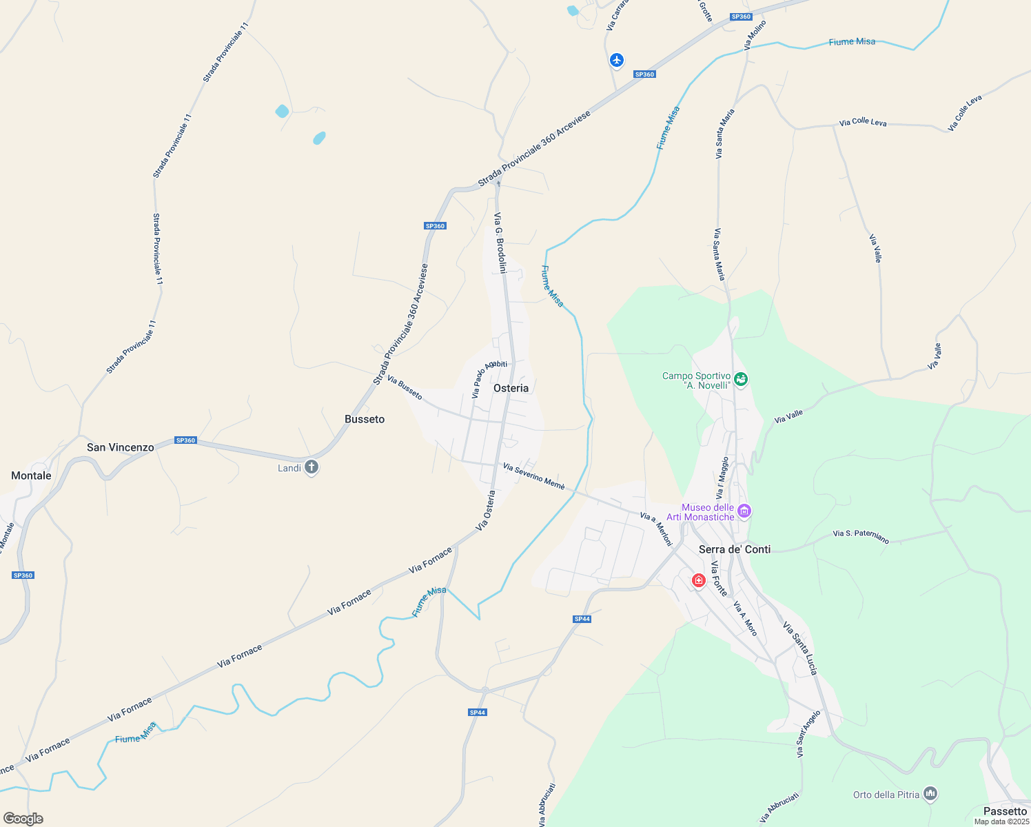 map of restaurants, bars, coffee shops, grocery stores, and more near 2 Via Gioacchino Rossini in Osteria