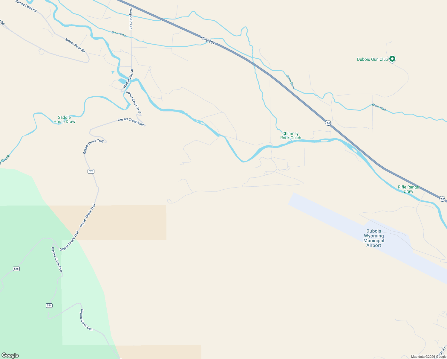 map of restaurants, bars, coffee shops, grocery stores, and more near 142 Bald Mountain Road in Dubois