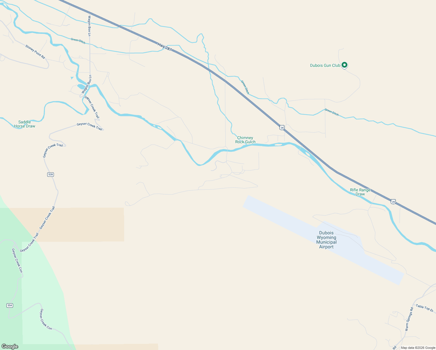 map of restaurants, bars, coffee shops, grocery stores, and more near 61 Bald Mountain Road in Dubois
