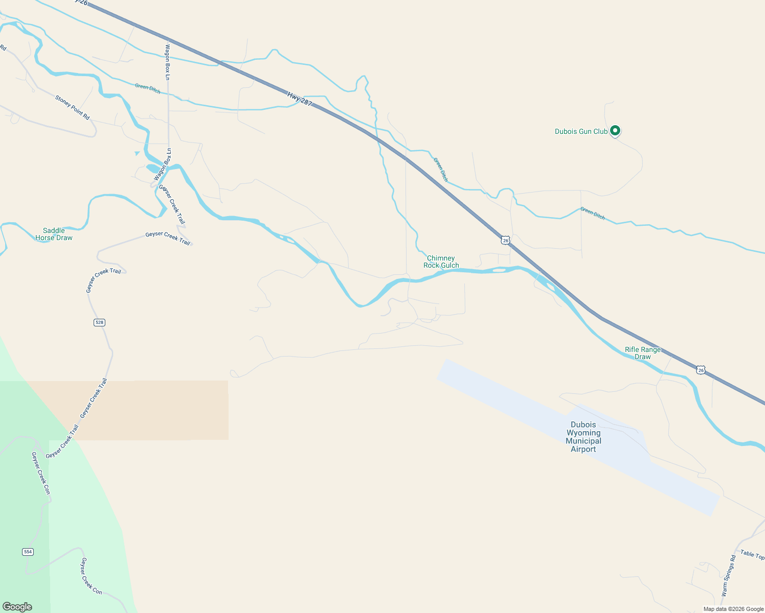 map of restaurants, bars, coffee shops, grocery stores, and more near 61 Bald Mountain Road in Dubois