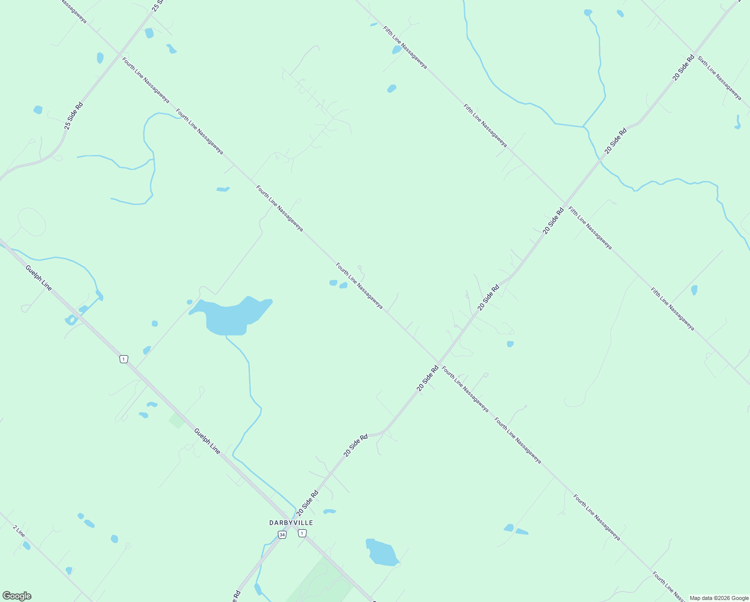 map of restaurants, bars, coffee shops, grocery stores, and more near Fourth Line Nassagaweya in Milton