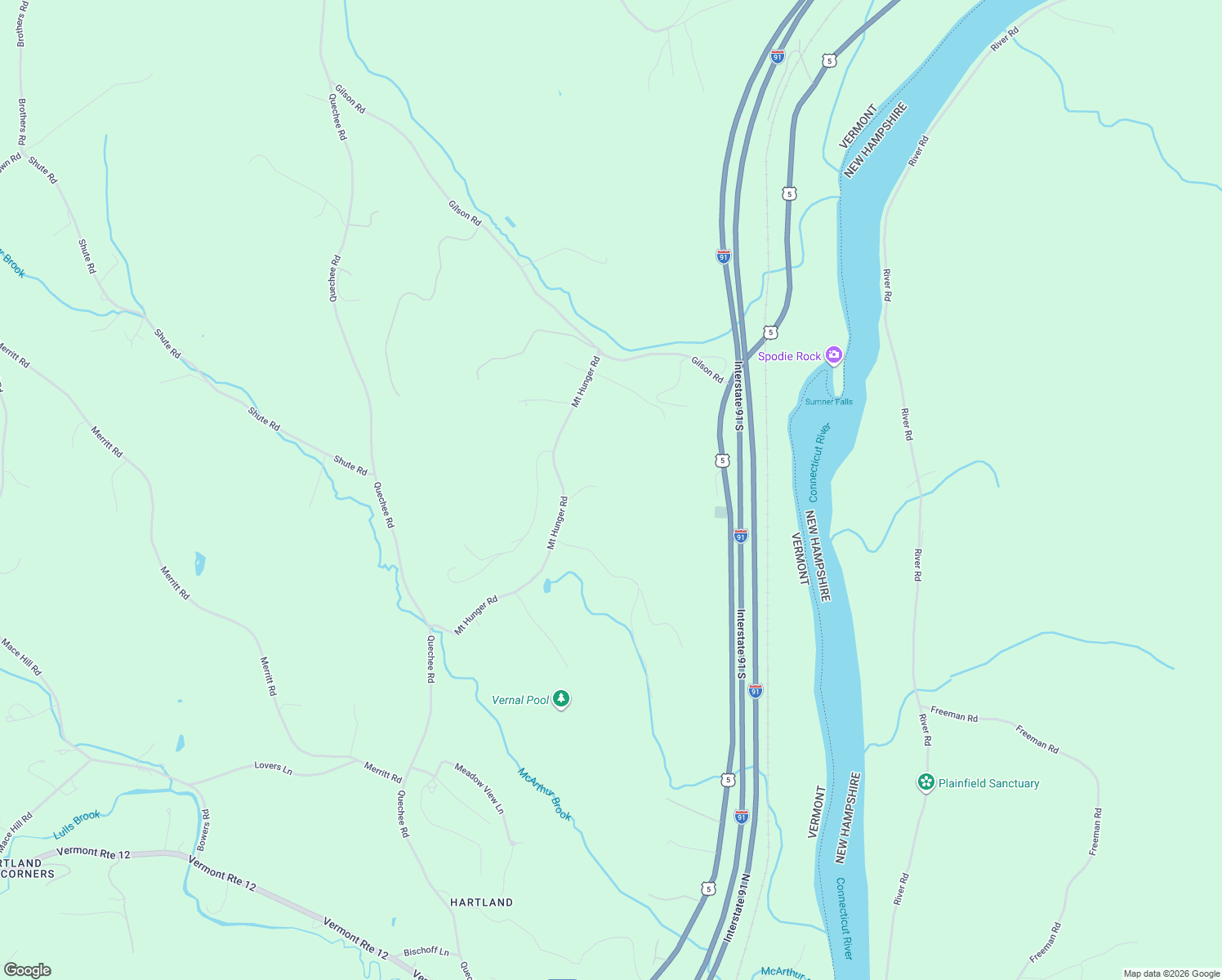 map of restaurants, bars, coffee shops, grocery stores, and more near 56 Mount Hunger Road in Hartland