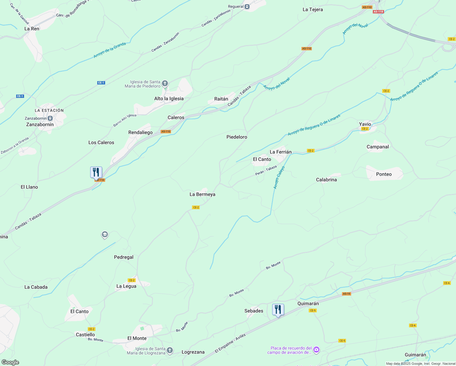 map of restaurants, bars, coffee shops, grocery stores, and more near in La Ferrián
