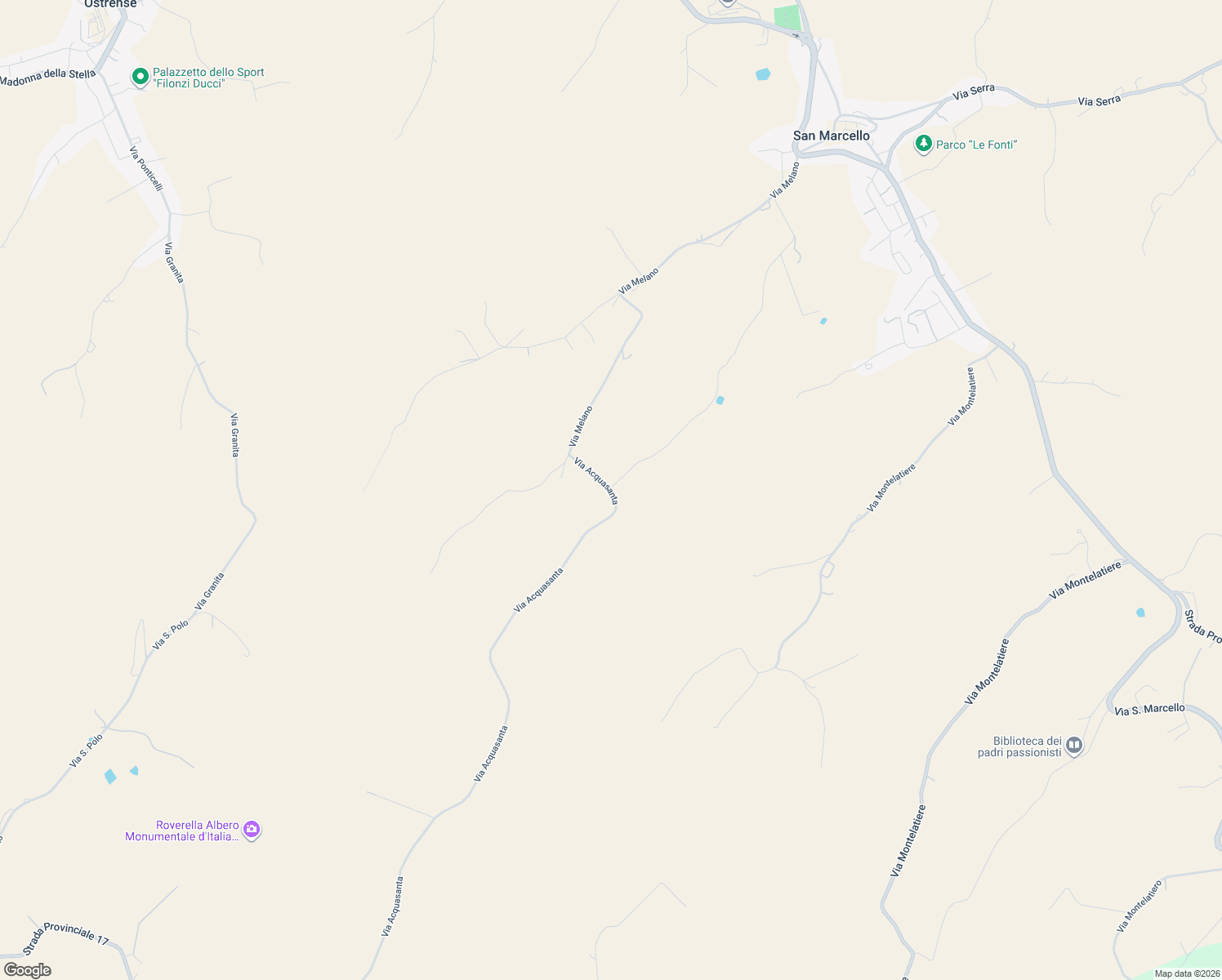 map of restaurants, bars, coffee shops, grocery stores, and more near 12 Via Acquasanta in Provincia di Ancona