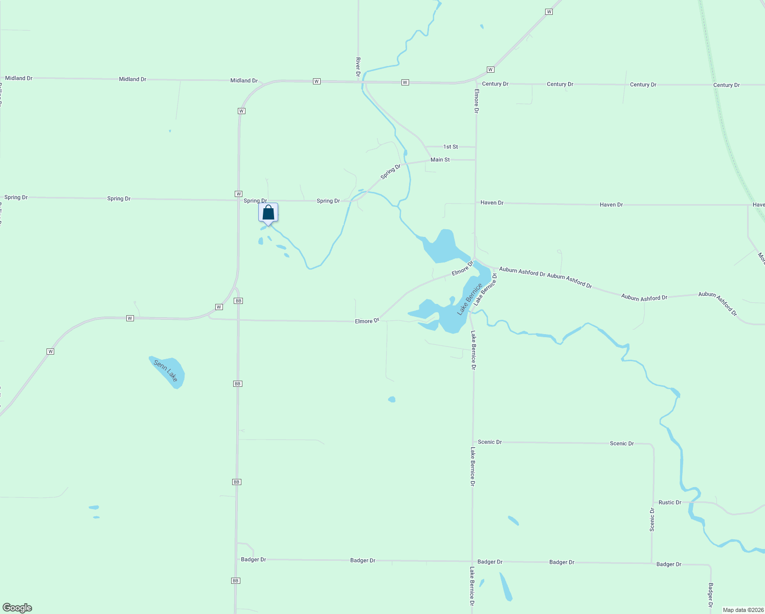 map of restaurants, bars, coffee shops, grocery stores, and more near W3057 Elmore Dr in Campbellsport