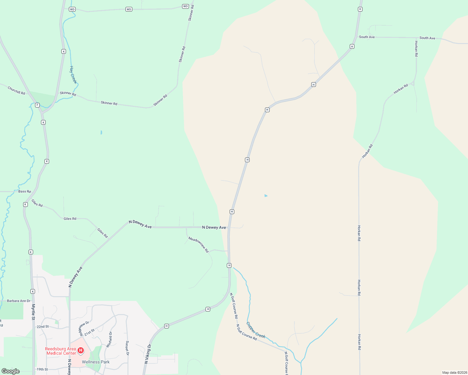 map of restaurants, bars, coffee shops, grocery stores, and more near E6975 Keenan Court in Reedsburg