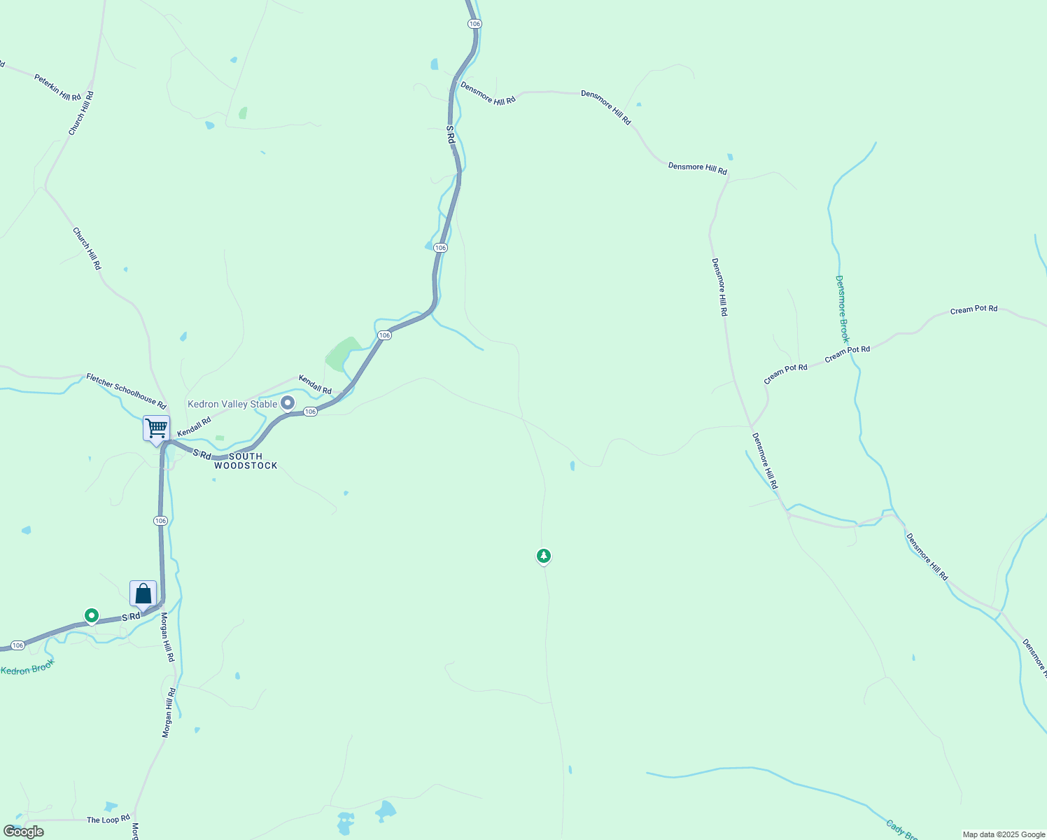 map of restaurants, bars, coffee shops, grocery stores, and more near 453 Bryant Road in Woodstock