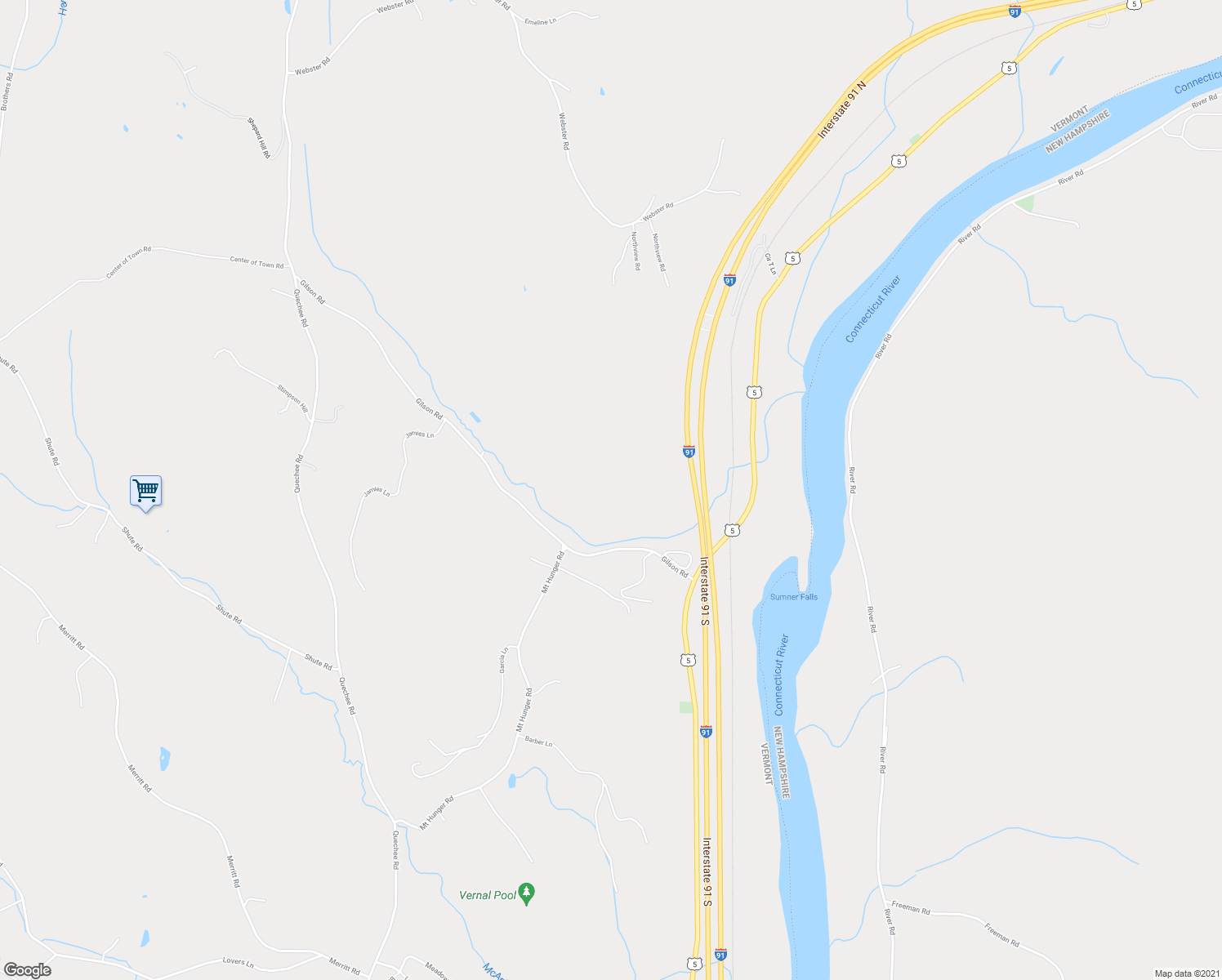 map of restaurants, bars, coffee shops, grocery stores, and more near 9 Gilson Farm Ln in Hartland