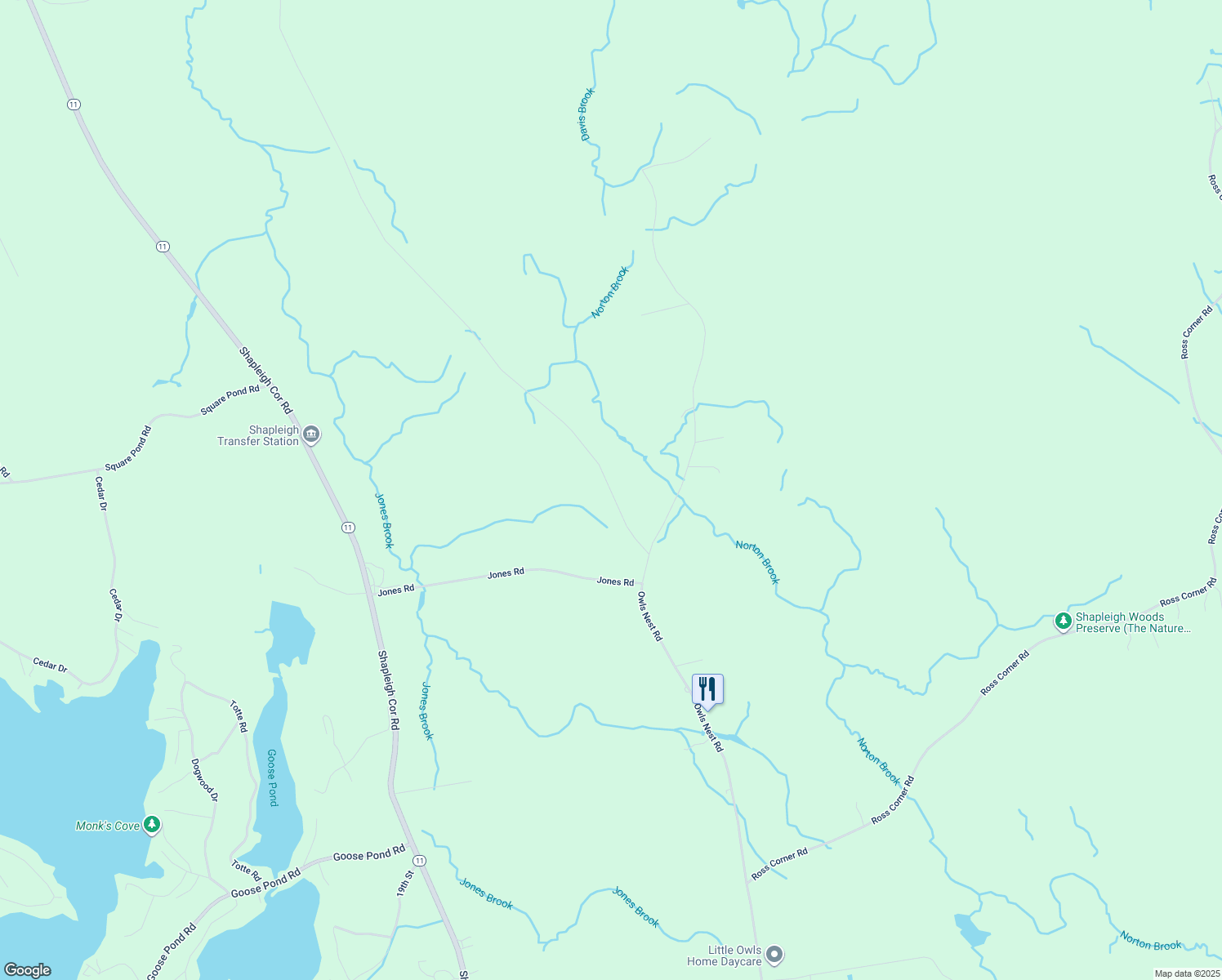map of restaurants, bars, coffee shops, grocery stores, and more near Norton Ridge Road in Shapleigh