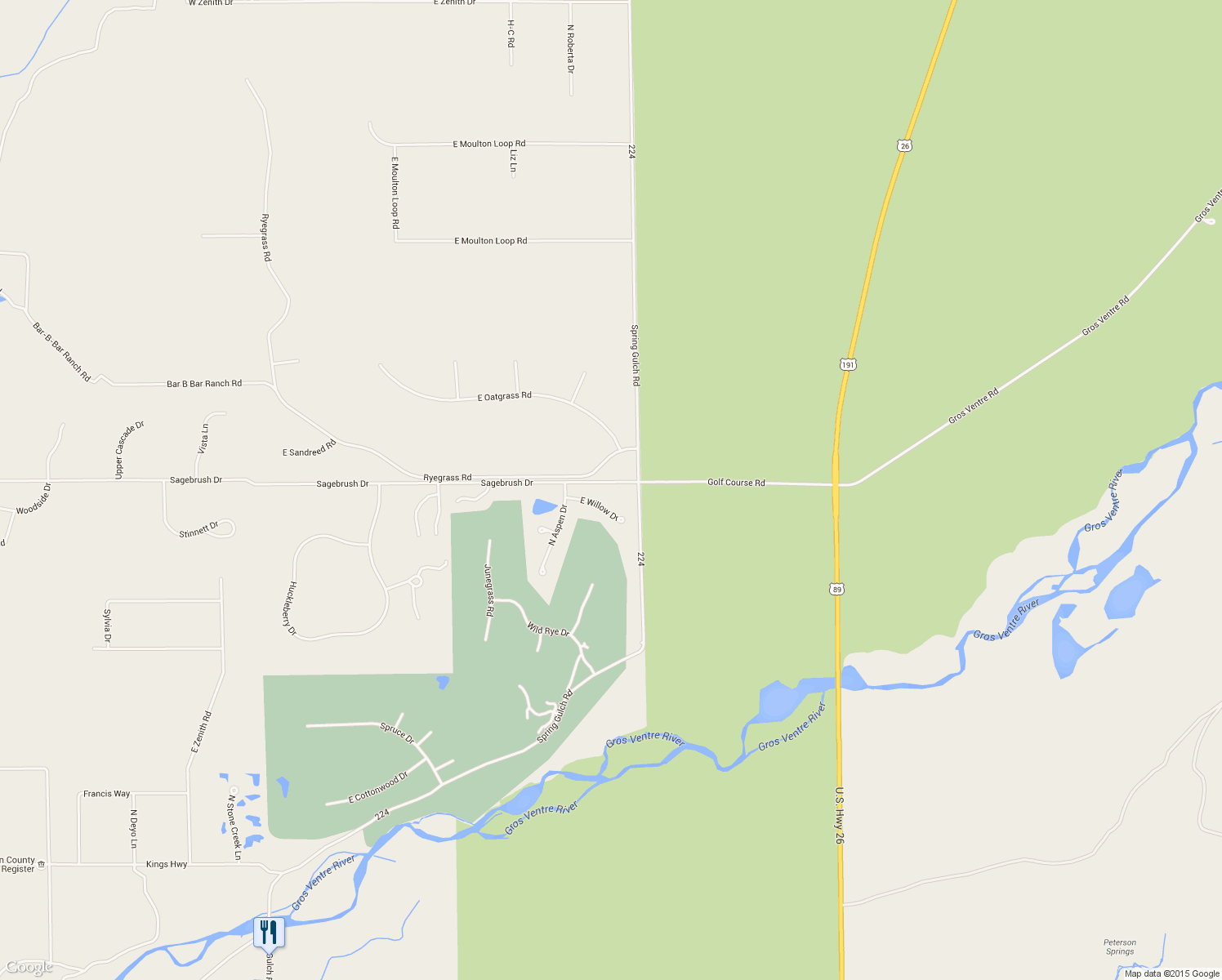 map of restaurants, bars, coffee shops, grocery stores, and more near 900 Sagebrush Dr in Jackson