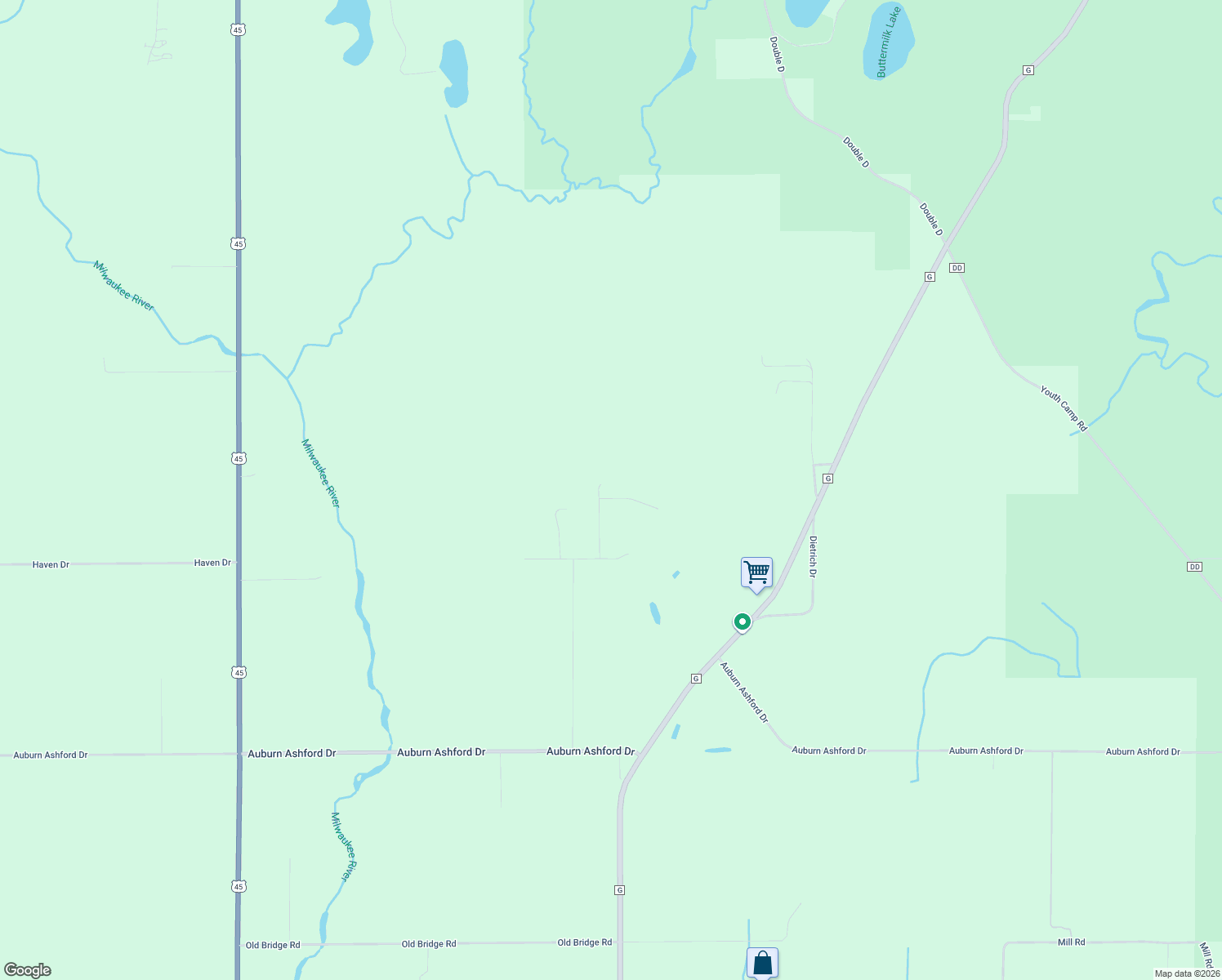 map of restaurants, bars, coffee shops, grocery stores, and more near N979 Bartelt Ln in Campbellsport