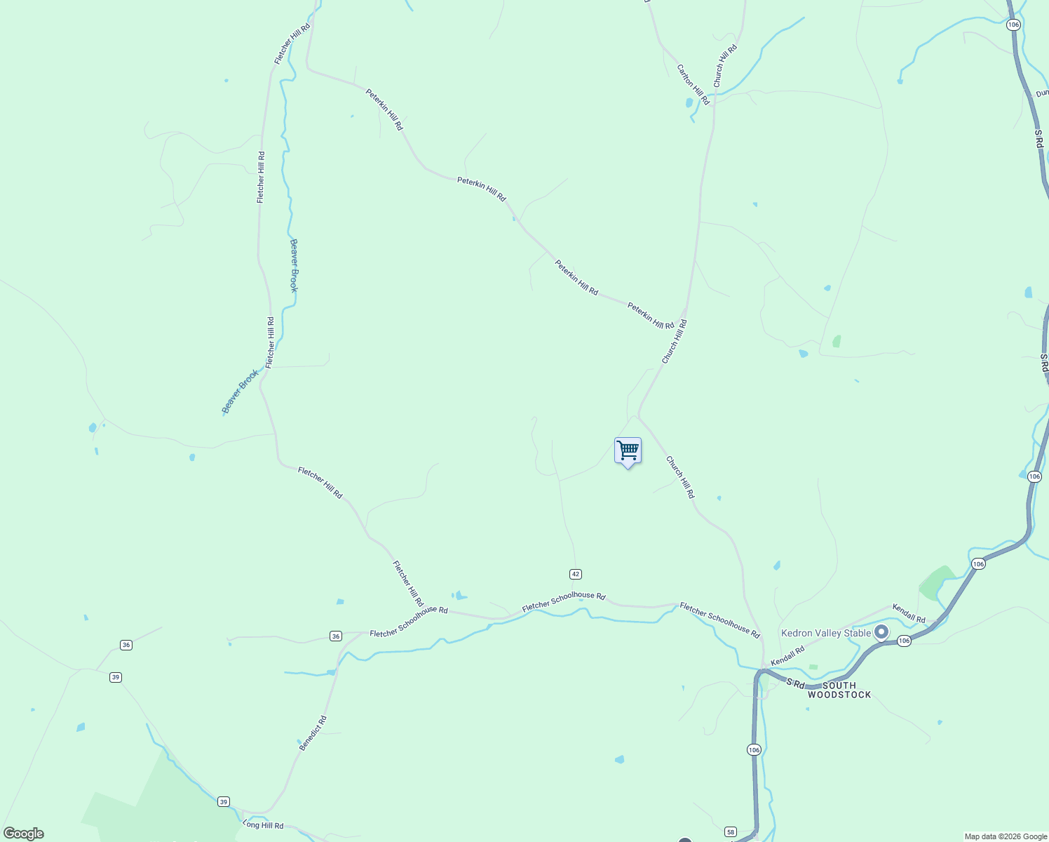map of restaurants, bars, coffee shops, grocery stores, and more near 355 Greene Road in Woodstock
