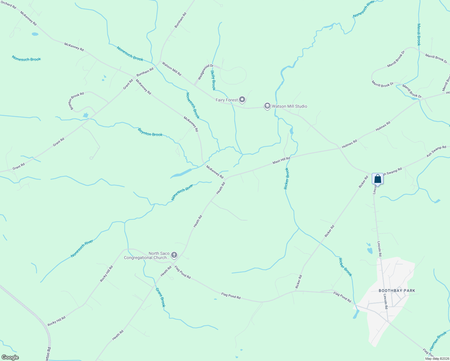 map of restaurants, bars, coffee shops, grocery stores, and more near 299 Heath Rd in Saco