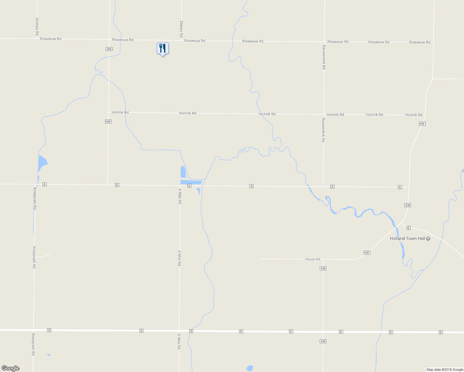 map of restaurants, bars, coffee shops, grocery stores, and more near County Road G in Cedar Grove