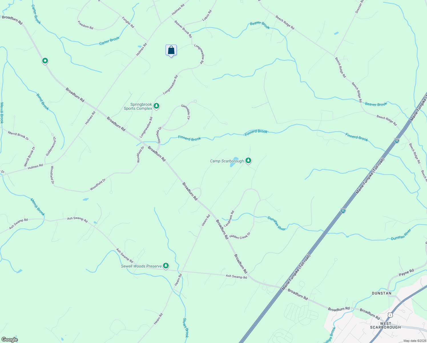 map of restaurants, bars, coffee shops, grocery stores, and more near 9 Stone Brooke Road in Scarborough