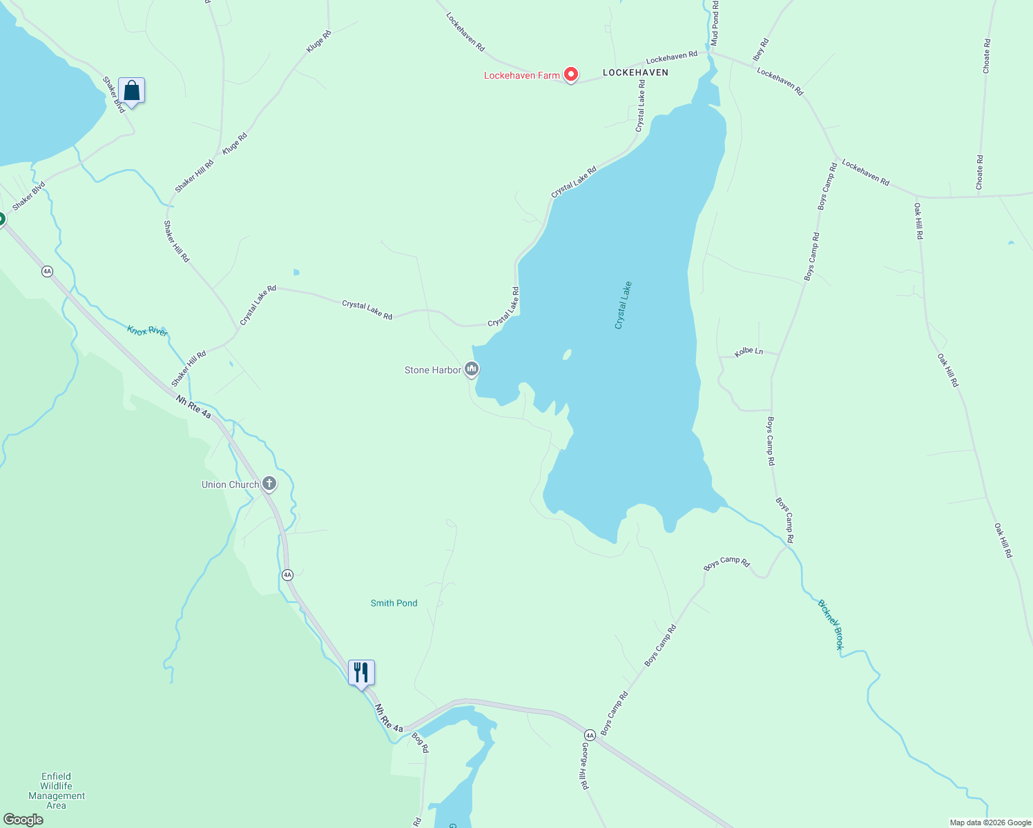 map of restaurants, bars, coffee shops, grocery stores, and more near 83 Algonquin Road in Enfield