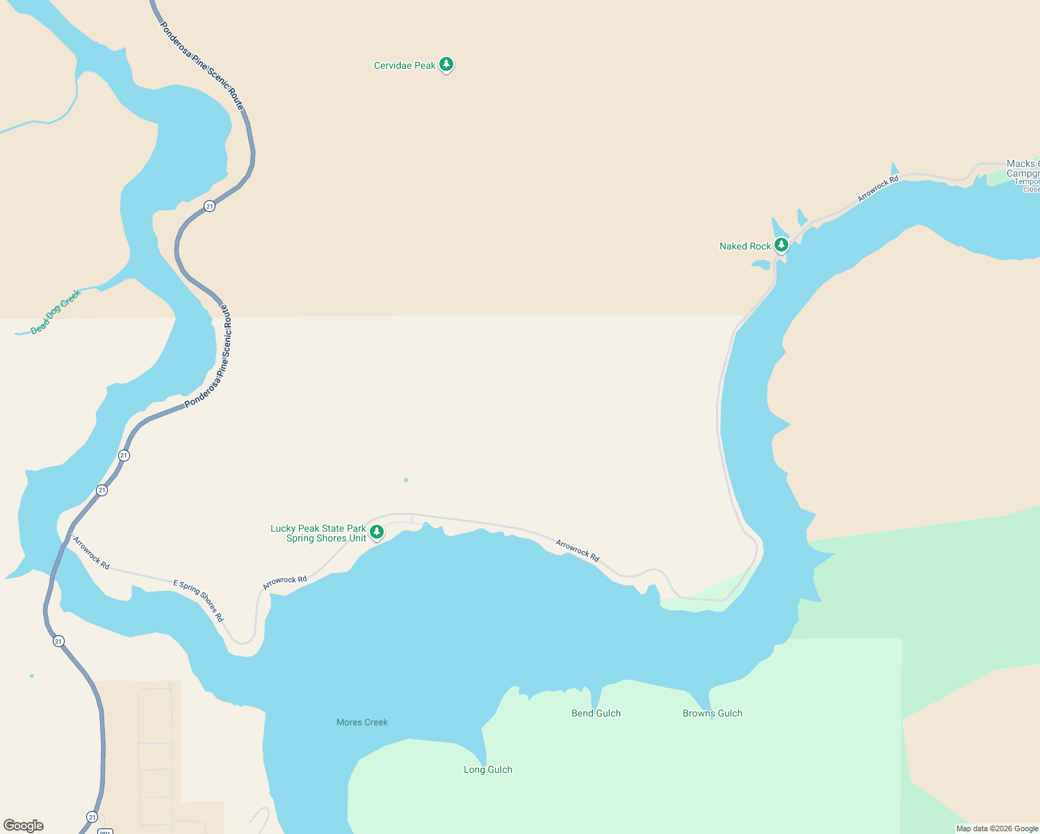 map of restaurants, bars, coffee shops, grocery stores, and more near in Robie Creek