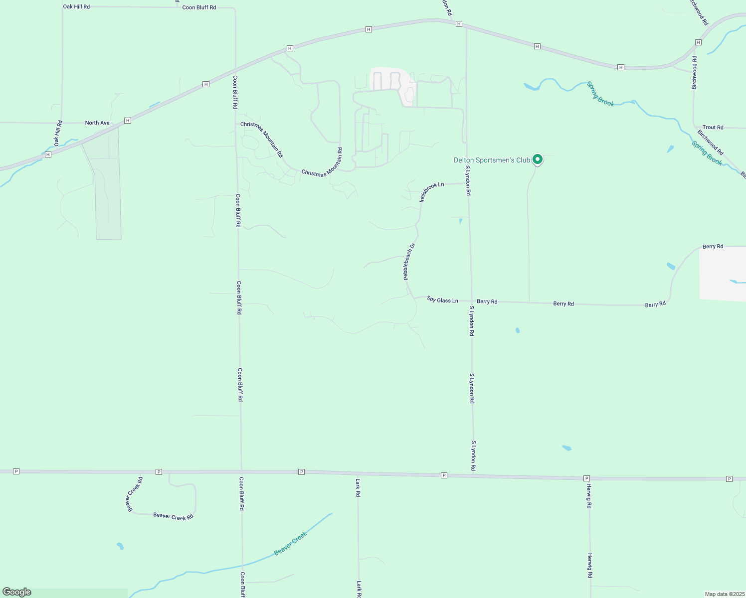 map of restaurants, bars, coffee shops, grocery stores, and more near E9334 East Bay Lane in Wisconsin Dells