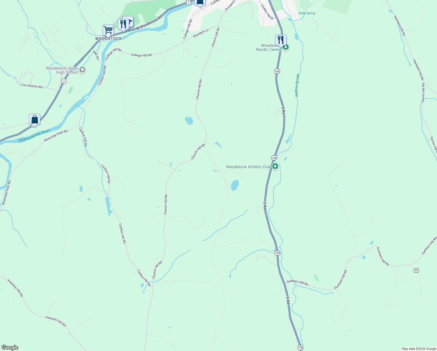 map of restaurants, bars, coffee shops, grocery stores, and more near 403 Randall Road in Woodstock