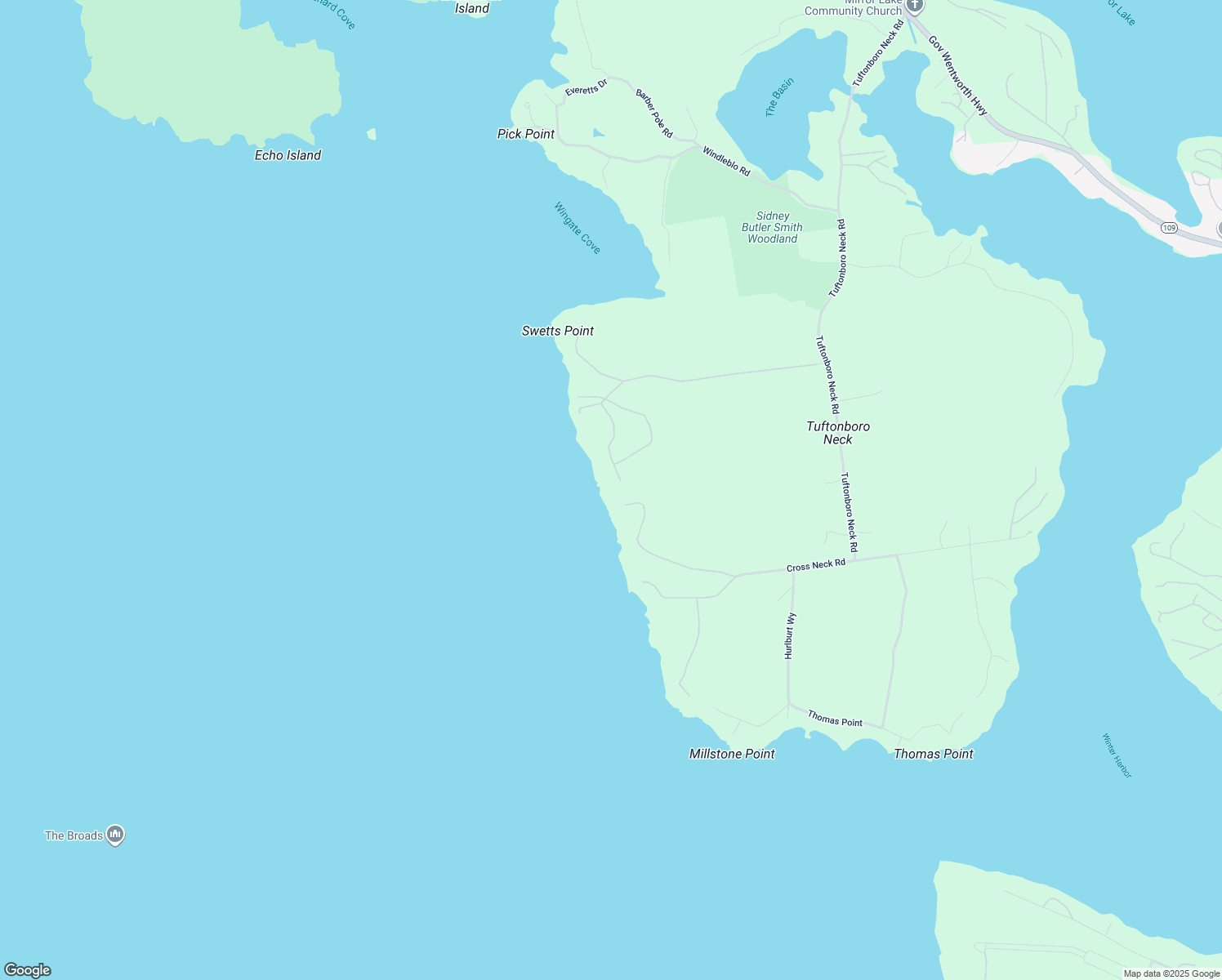 map of restaurants, bars, coffee shops, grocery stores, and more near 19 Eaglemere Road in Tuftonboro