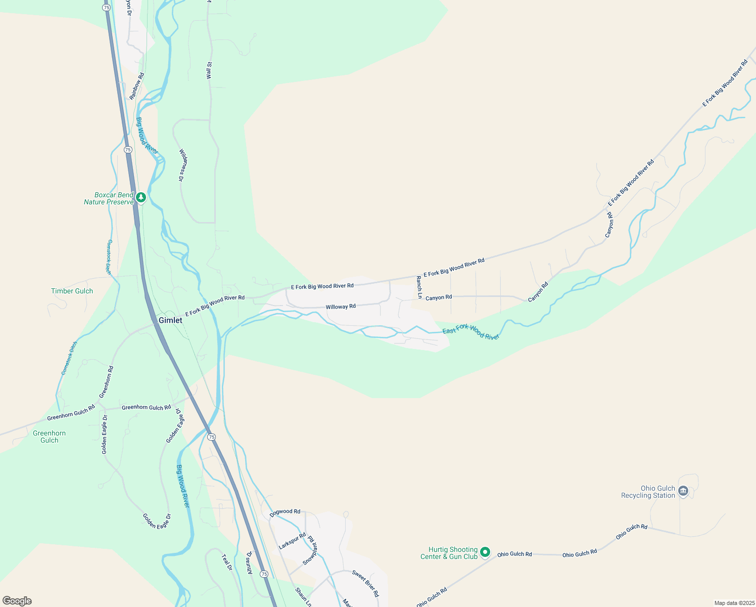 map of restaurants, bars, coffee shops, grocery stores, and more near 312 Willoway Rd in Hailey